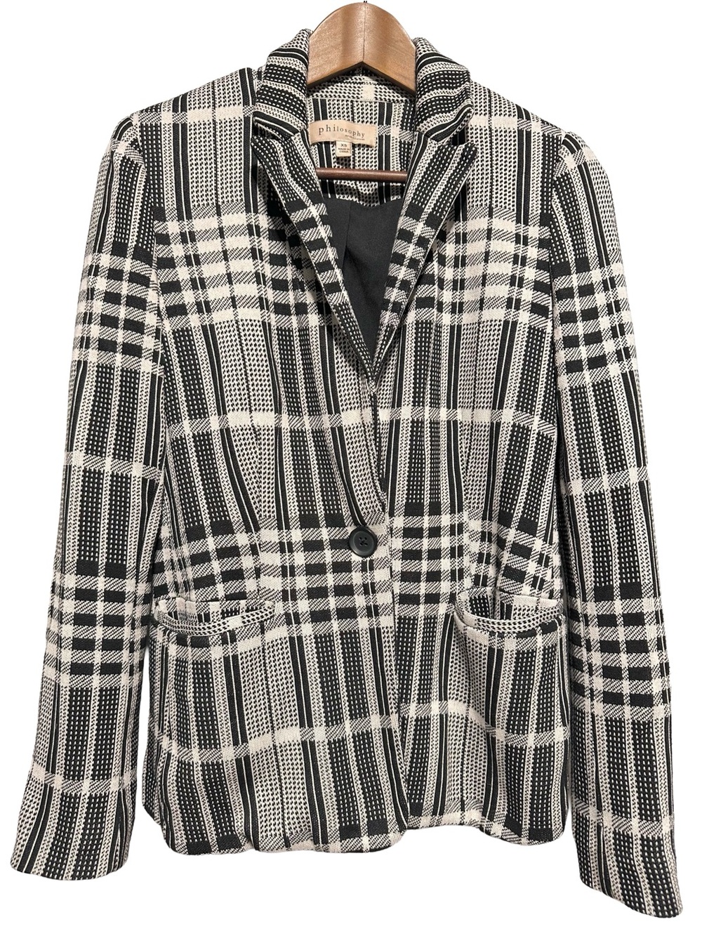 PHILOSOPHY Plaid Knit Blazer Quiet Luxury CBK Preppy Jacket